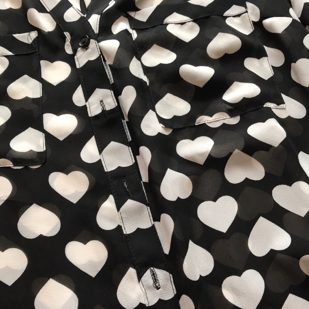 Express portofino shirt - black with white hearts - Picture 4 of 4